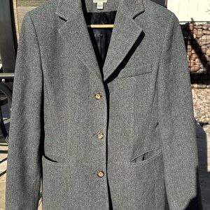 L.L. Bean Gray Herringbone Tailored Blazer
